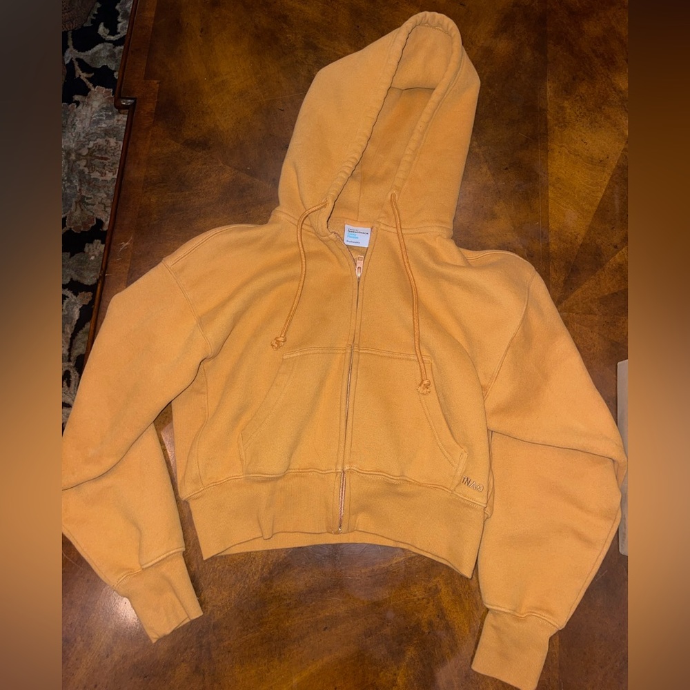 TNA COZY FLEECE BOYFRIEND BOXY ZIP HOODIE copper spice size XS